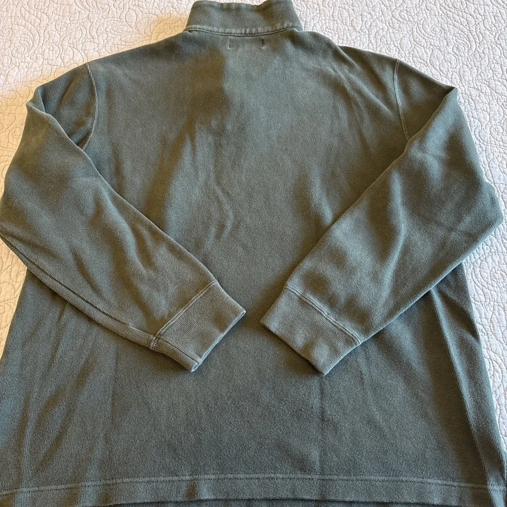 Polo Ralph Lauren Mens Large Long Sleeve 1/4 Zip Pullover Green Sweater